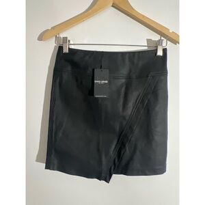 David Lerner Black Leather Skirt